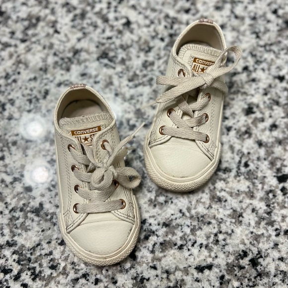 Converse Other - Toddler converse leather rose gold sneaker